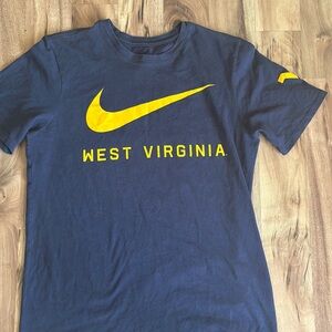 Nike Men's Blue and Yellow West Virginia Tee